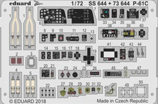 Eduard 73644 1/72 Aircraft- P61C Interior for HBO (Painted)