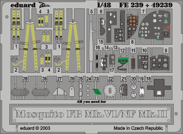 Eduard 49239 1/48 Aircraft- Mosquito FB Mk VI/NF Mk II for TAM (Painted)