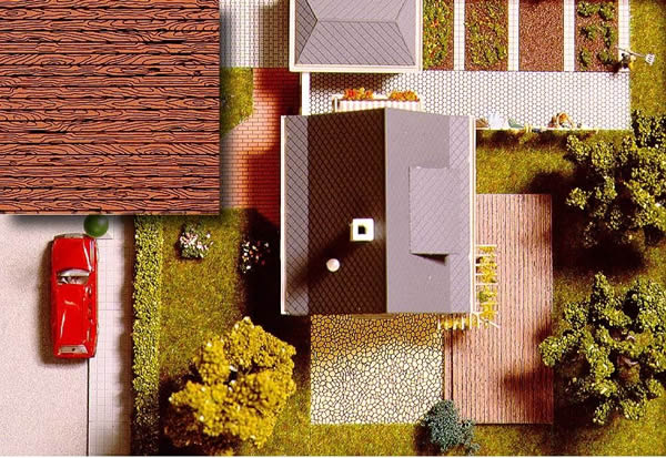Busch 7039 HO Scale Flexible Wall Sheets (Cardboard) -- Wood Planking