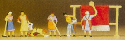 Preiser 79051 N Scale People Working -- Housewives w/Cleaning Accessories pkg(6)