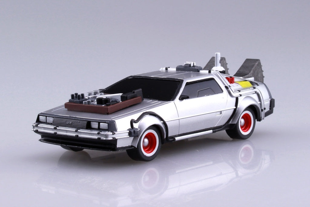 1/43 BACK TO THE FUTURE 1/43 Pullback DELOREAN from PART 3 & Rail road Model Kit