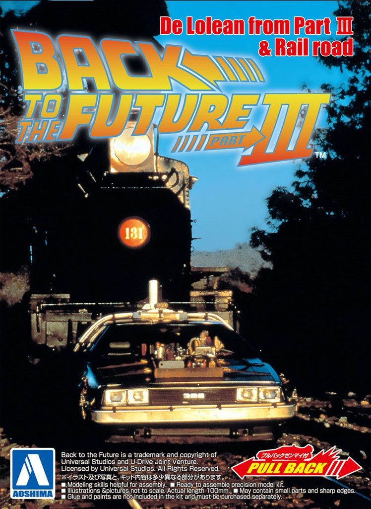 1/43 BACK TO THE FUTURE 1/43 Pullback DELOREAN from PART 3 & Rail road Model Kit
