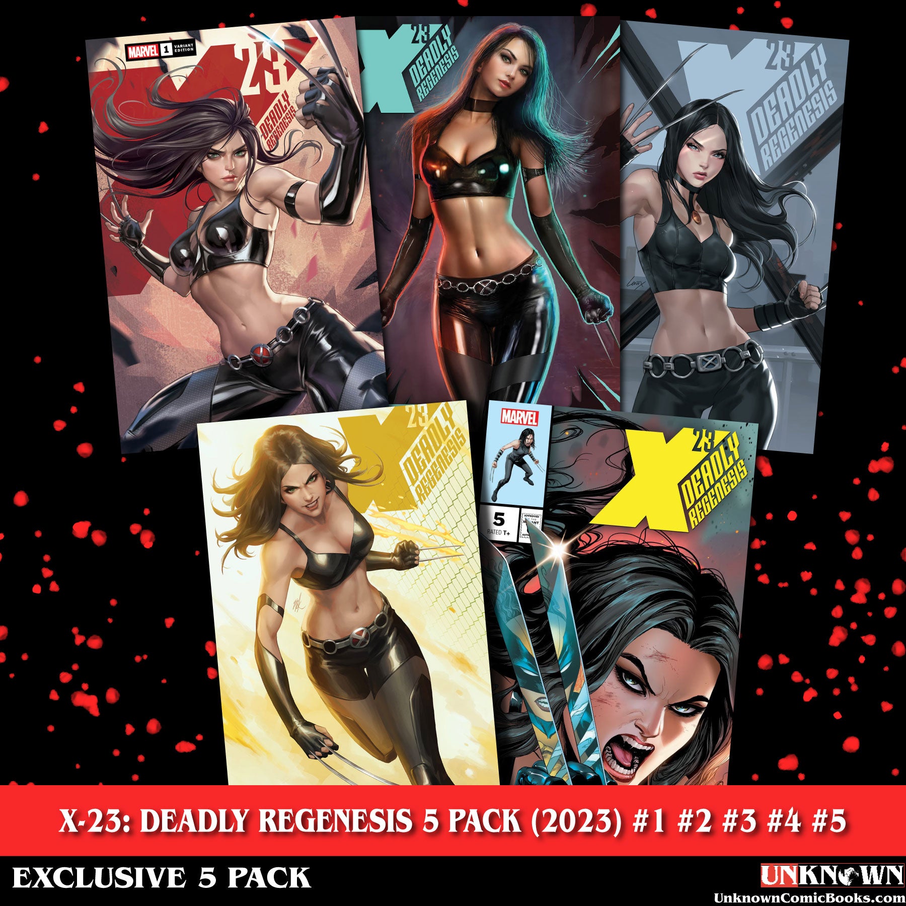 [5 PACK] TRADE X-23: DEADLY REGENESIS #1, #2, #3, #4, #5 UNKNOWN COMICS EXCLUSIVE VAR (07/26/2023)