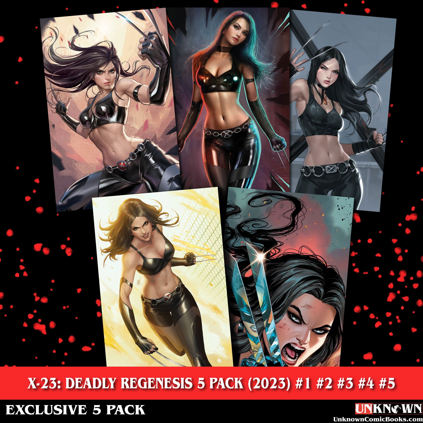 [5 PACK] VIRGIN X-23: DEADLY REGENESIS #1, #2, #3, #4, #5 UNKNOWN COMICS EXCLUSIVE VAR (07/26/2023)