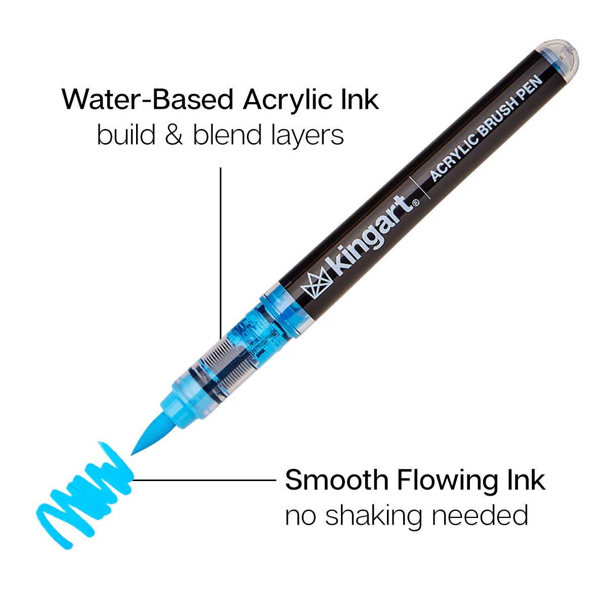 Acrylic Brush Tip Pens 12 Bright Colors