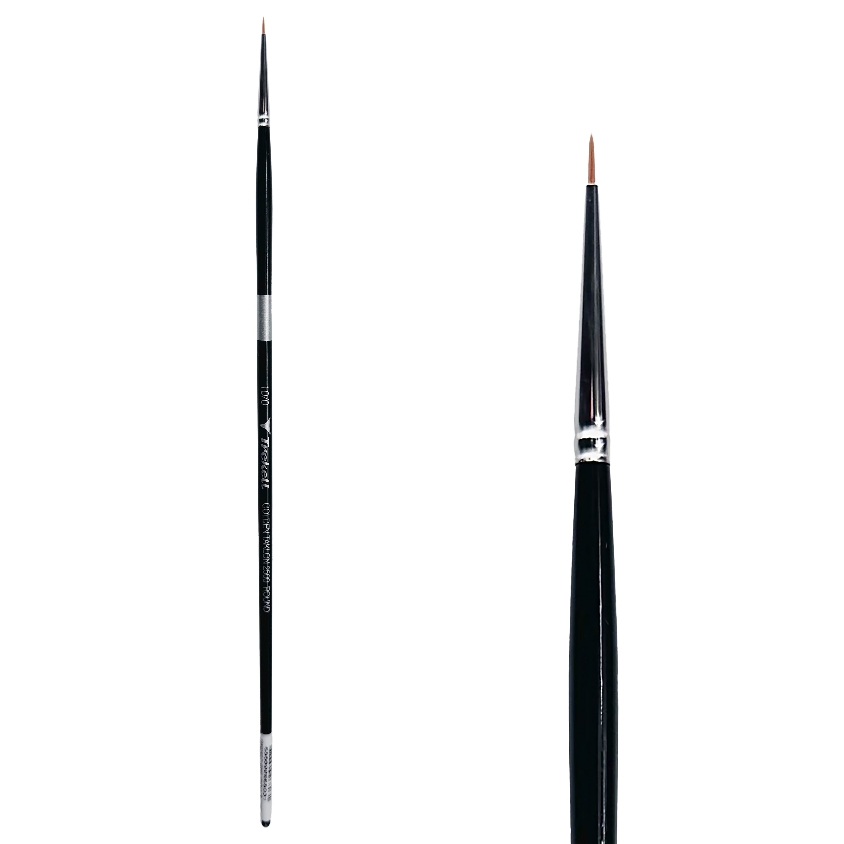 Trekell Golden Taklon Long Handle Artist Brush -  Size #10/0 Round