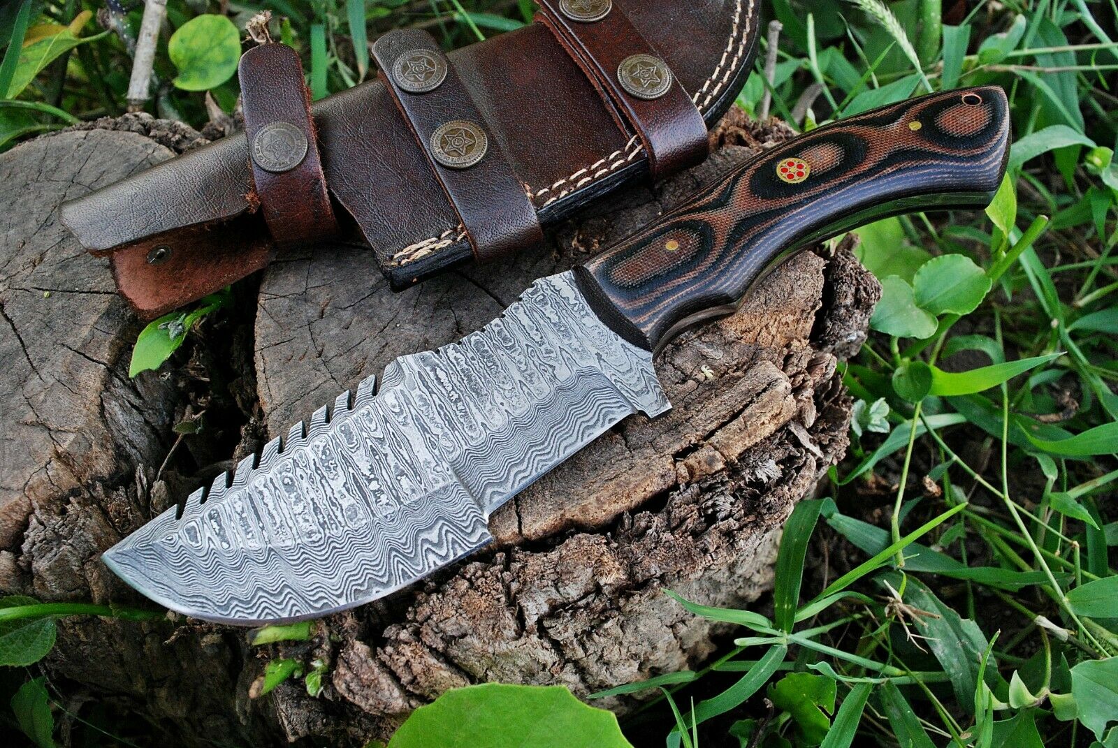 Knife from the Movie The Hunted – 10" Damascus Steel with Micarta Handle