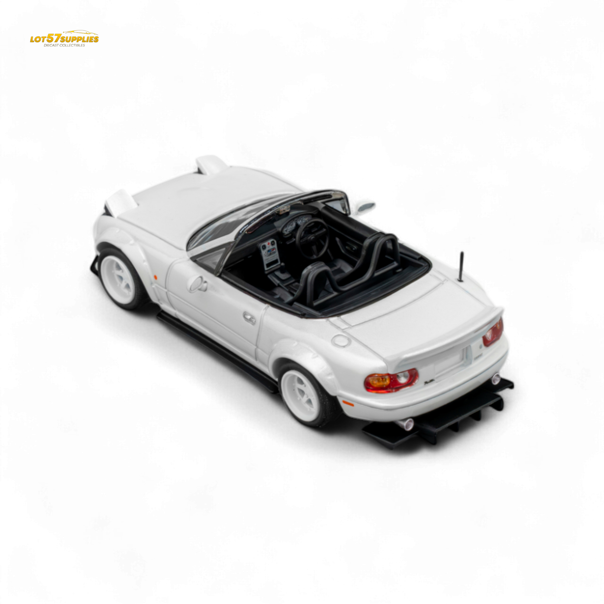 (Pre-Order) Microturbo Custom MX5 Rocket Bunny - Metallic White 1:64