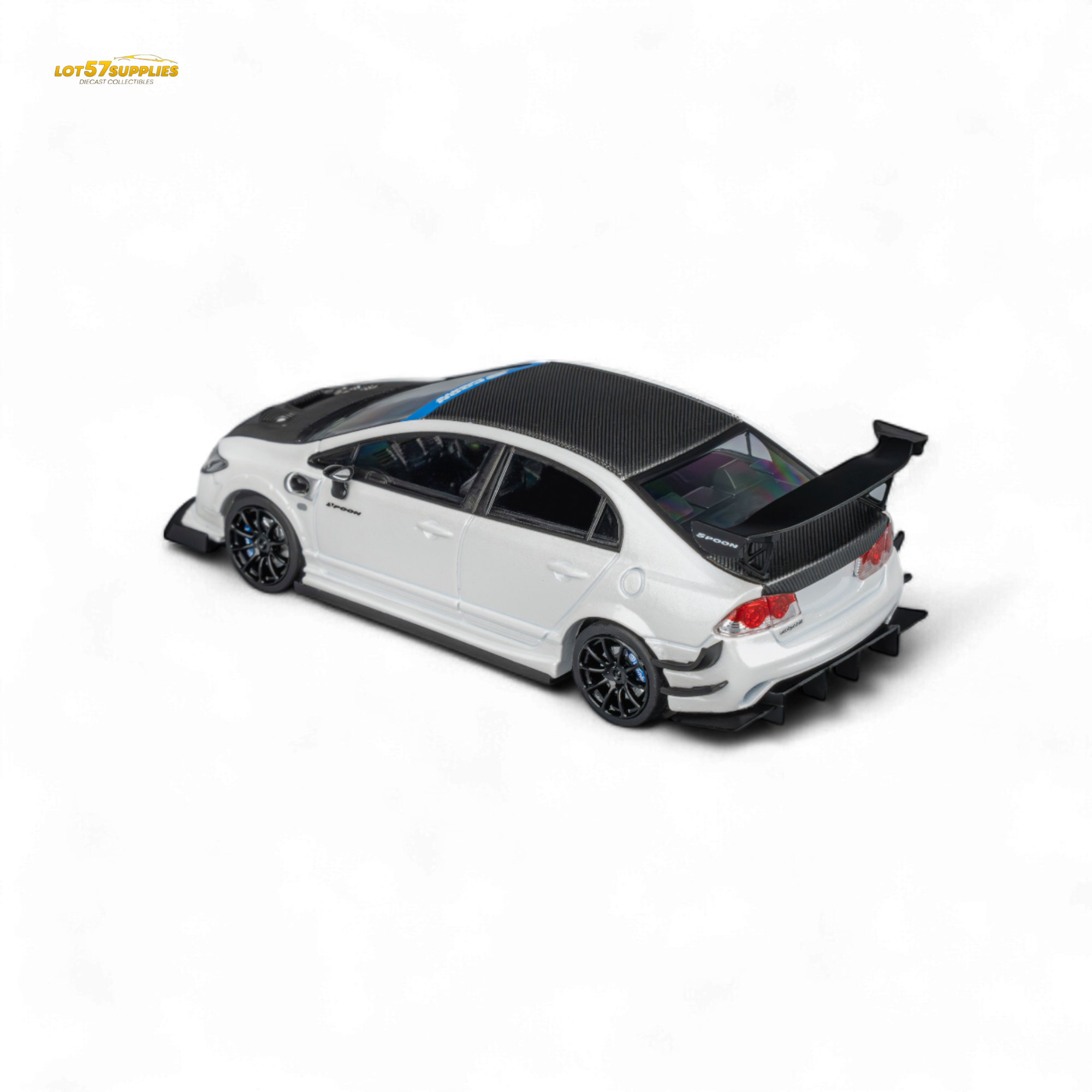 (Pre-Order) Microturbo Honda Civic Type R FD2 Spoon Sports - Metallic White 1:64