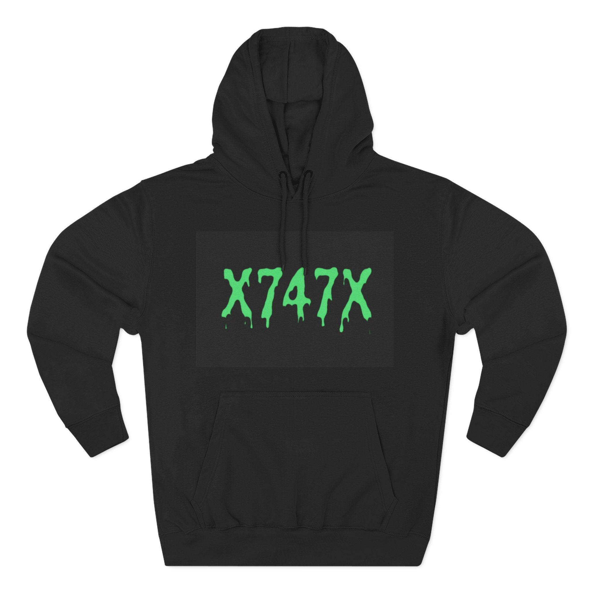 Fleece Hoodie - Neon Green X747X Skateboard Design