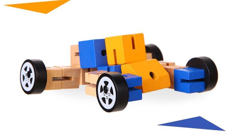 Wooden Robot Puzzle Toy – 3D Educational Assembly Kit for Kids