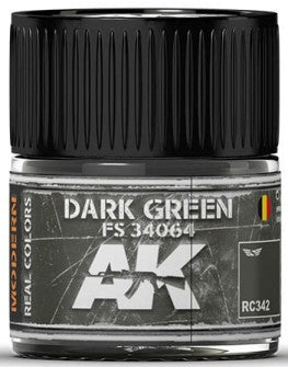 AK Interactive RC342 Real Colors: Dark Green FS34064 Acrylic Lacquer Paint 10ml Bottle