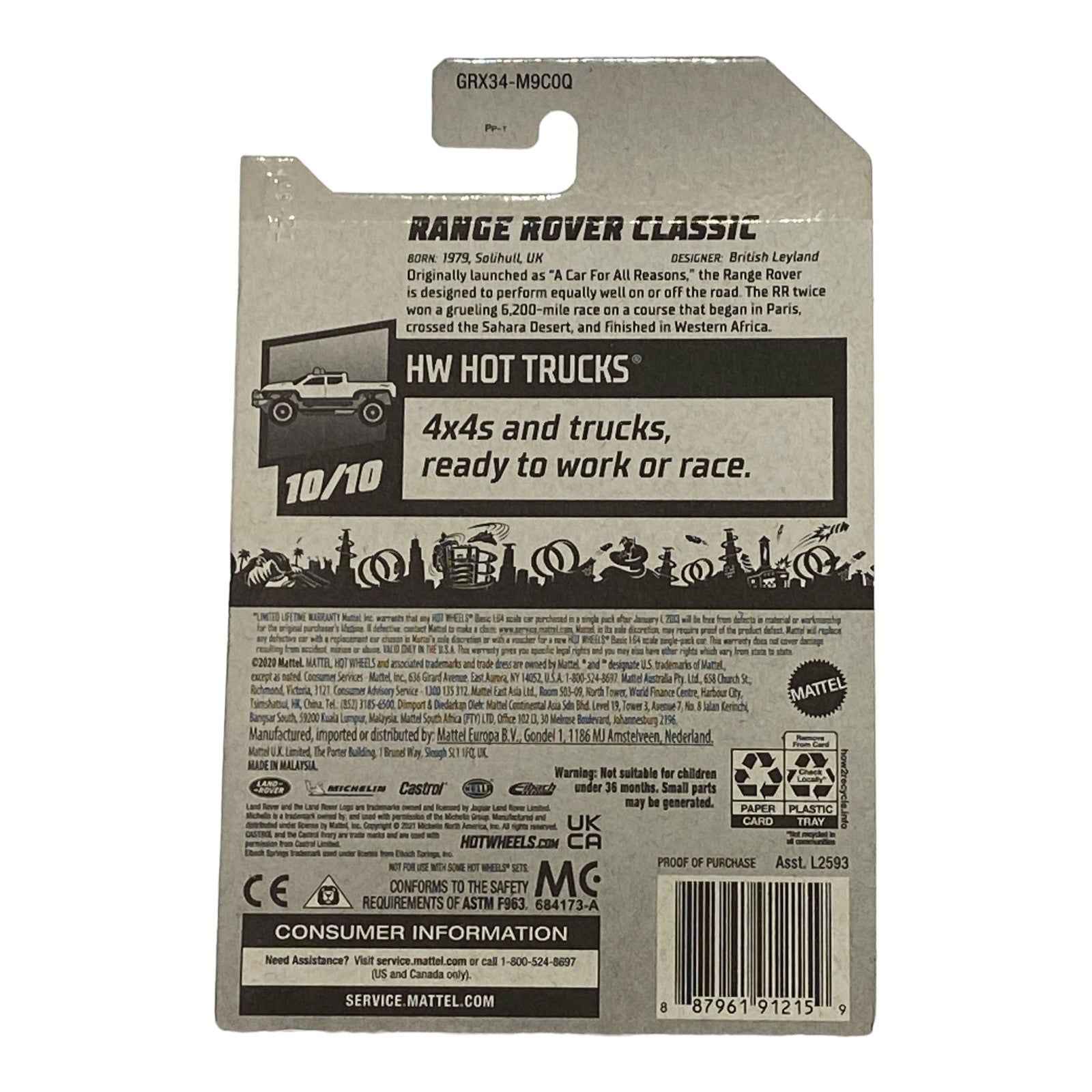 Hot Wheels Range Rover Classic - Hot Trucks Series 10/10