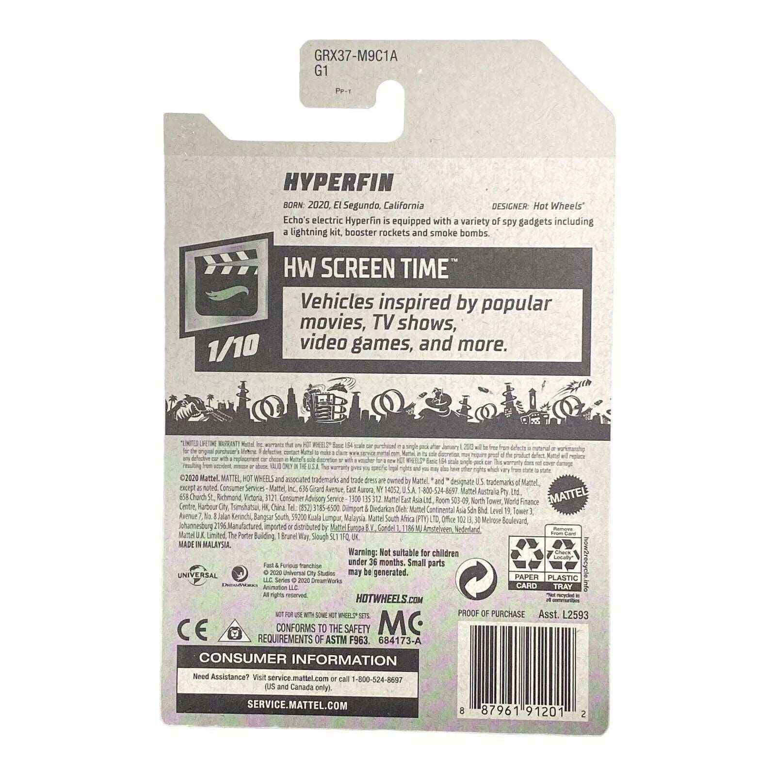 Hot Wheels Hyperfin - Fast & Furious Spy Racers - Screen Time Series 1/10