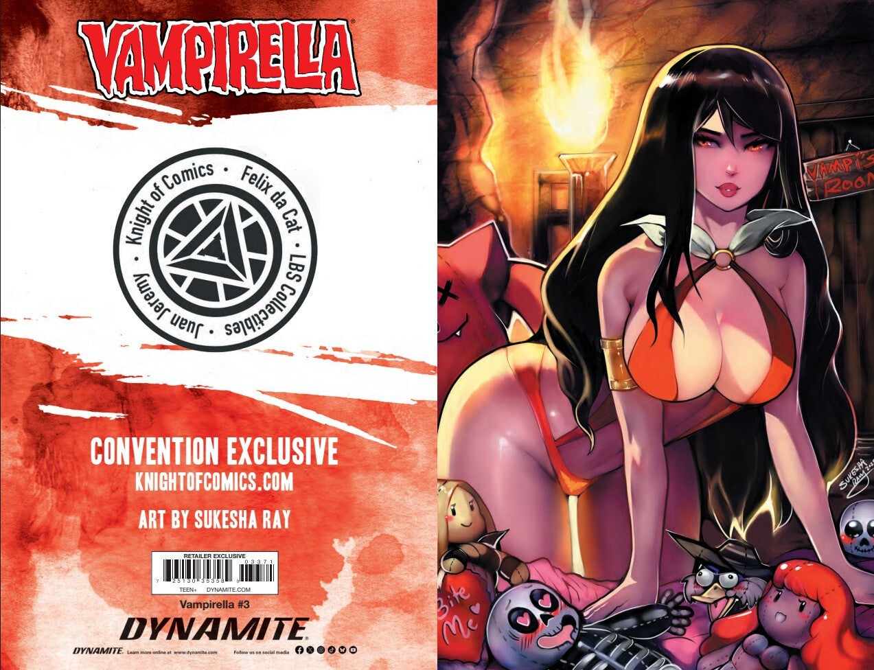 VAMPIRELLA #3 - SUKESHA RAY VIRGIN VARIANT COVER A KNIGHT OF COMICS