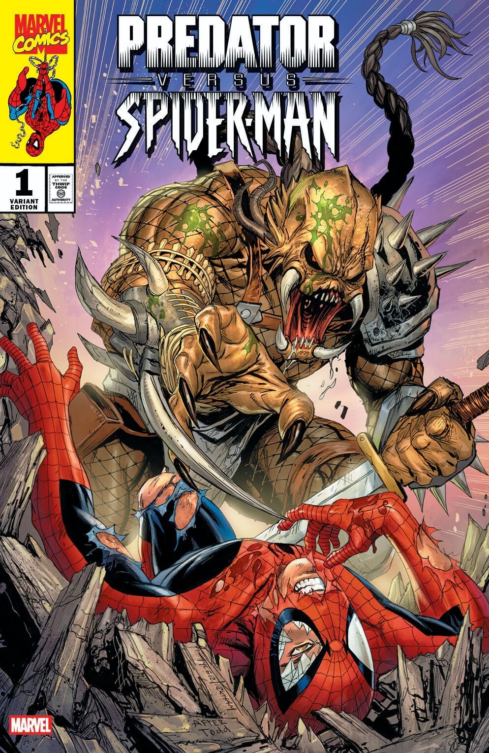 PREDATOR VS SPIDER-MAN #1 - TYLER KIRKHAM TRADE VARIANT EXCLUSIVE NM+