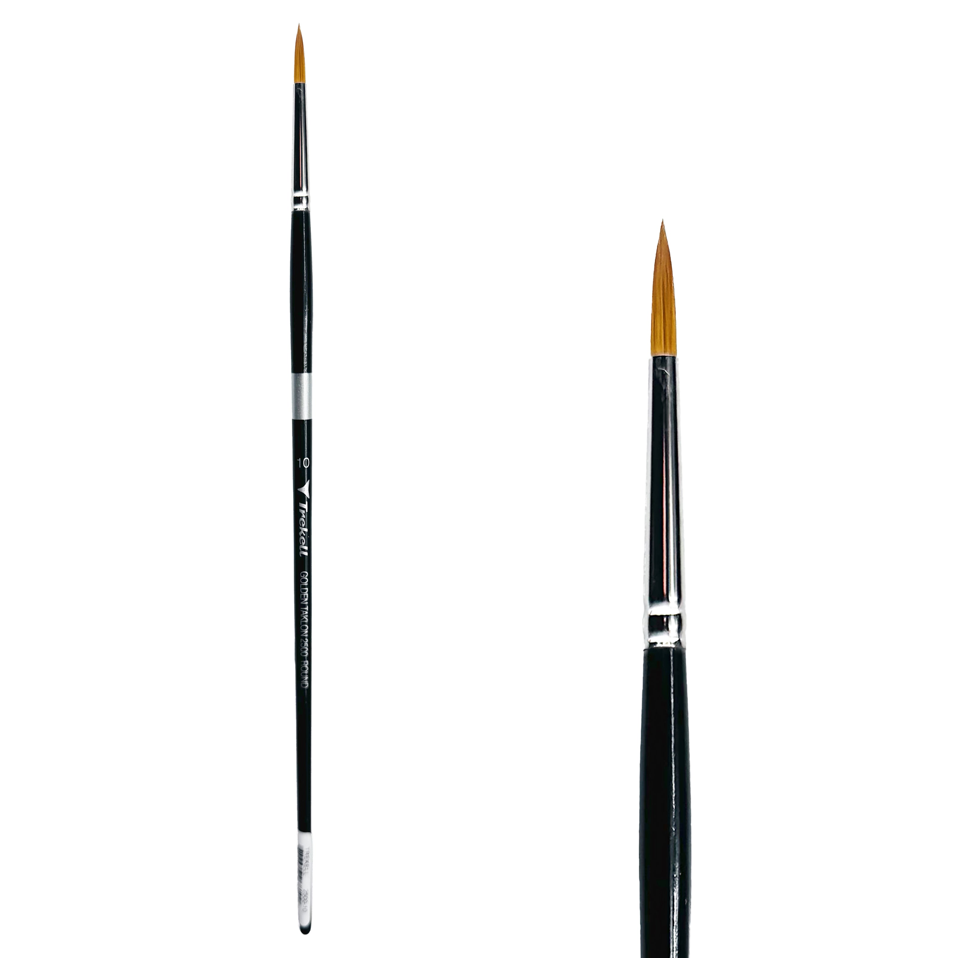 Trekell Golden Taklon Long Handle Artist Brush -  Size #10 Round