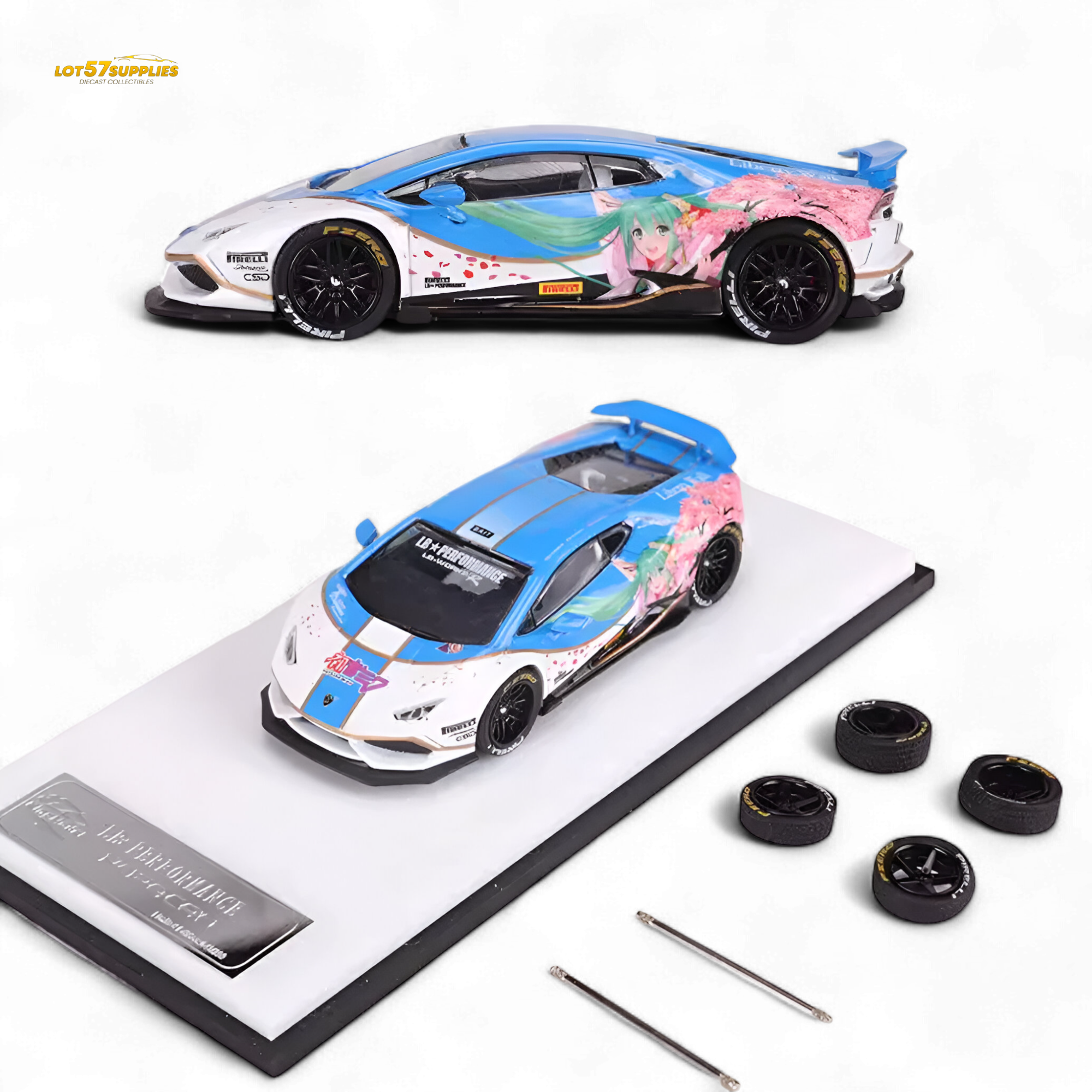 King Model Lamborghini Huracan LP610 LB 1.0 Hatsune Blue 1:64