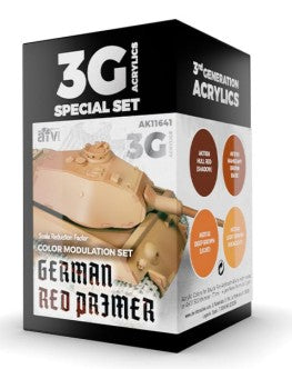 AK Interactive 11641 Modulation Series: German Red Primer Acrylic Paint Set (4 Colors) 17ml Bottles