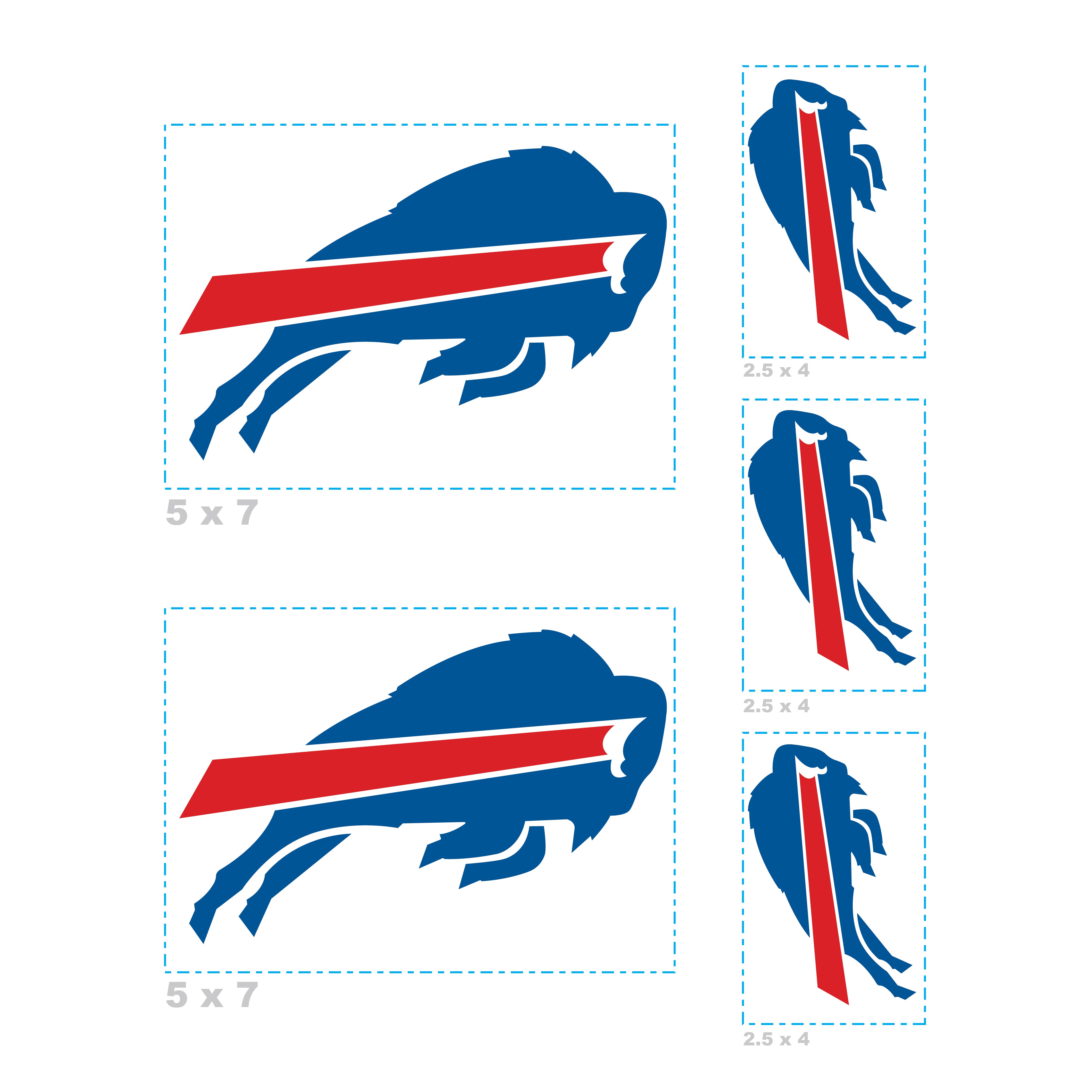 Buffalo Bills - 5 Logo Minis (Mixed Sizes) - Official NFL - Reusable Vinyl Decals