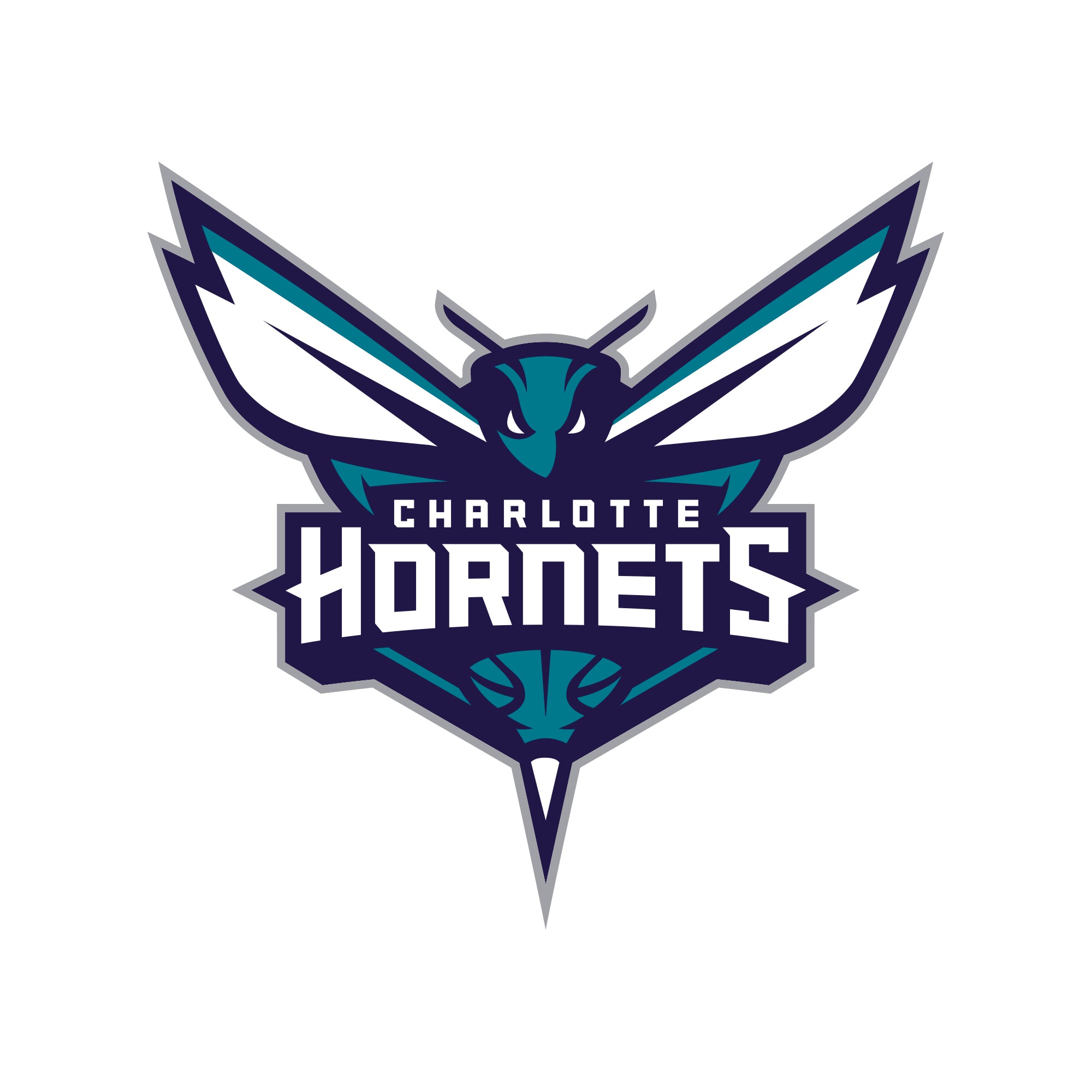 Charlotte Hornets - 5 Logo Minis (Mixed Sizes) - Official NBA - Reusable Vinyl Decals