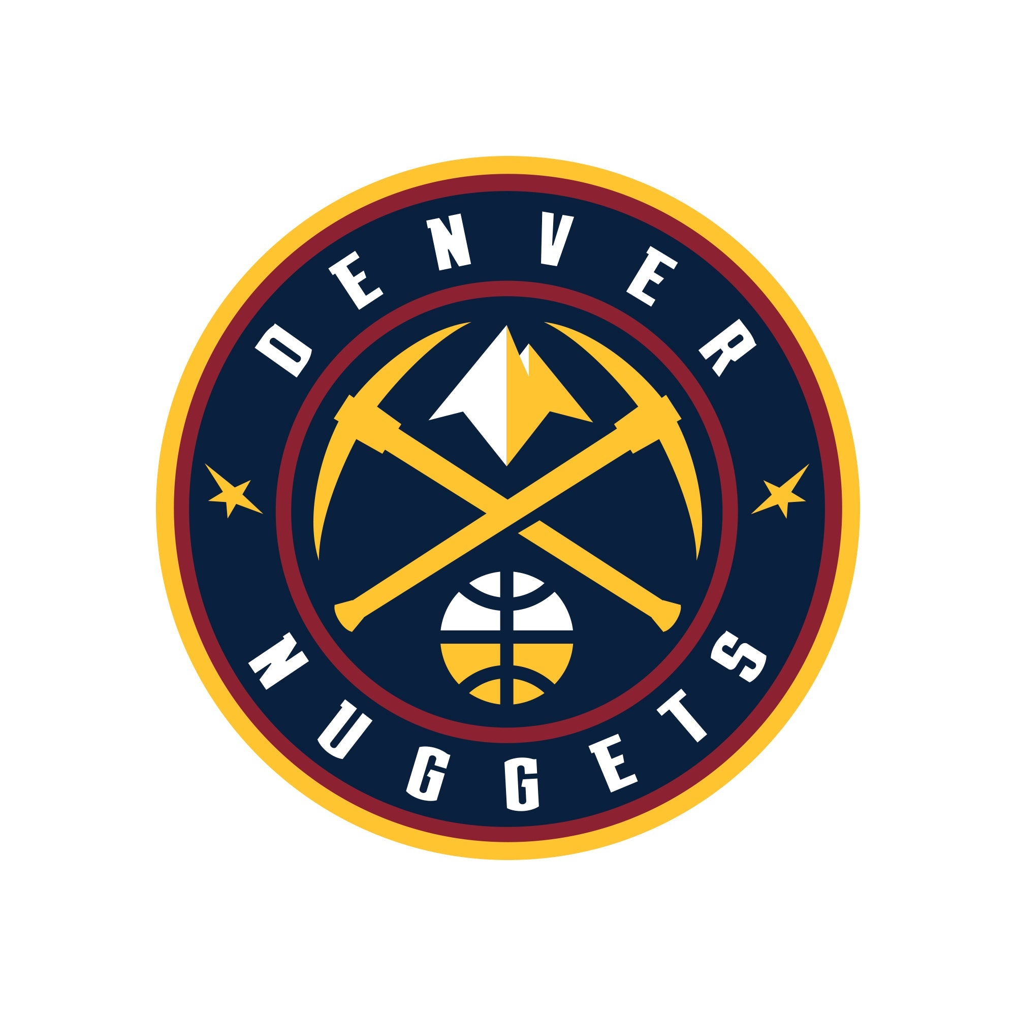 Denver Nuggets - 5 Logo Minis (Mixed Sizes) - Official NBA - Reusable Vinyl Decals