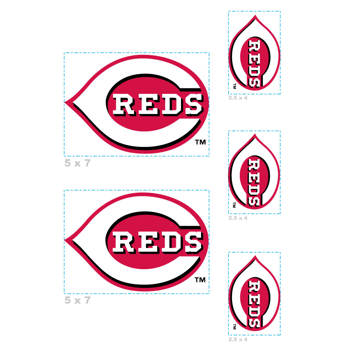 Cincinnati Reds - RealBig Logo Minis Collection - Official MLB - Reusable Vinyl Wall Decals