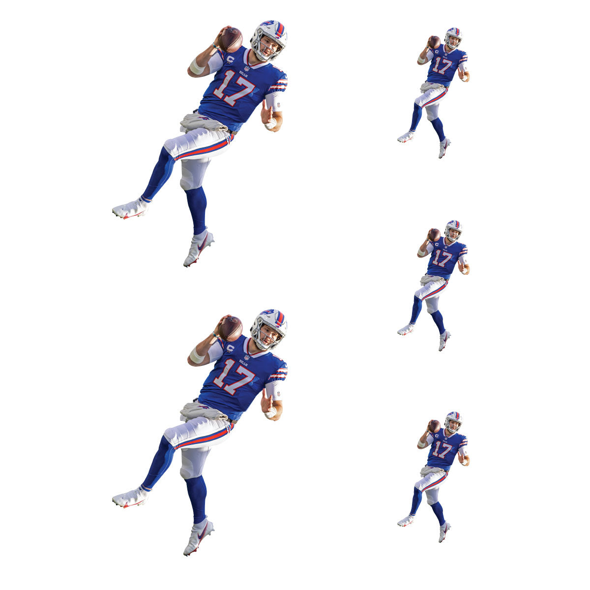 Josh Allen - 5 Player Minis (Mixed Sizes) - Official NFL - Buffalo Bills - Reusable Vinyl Decals