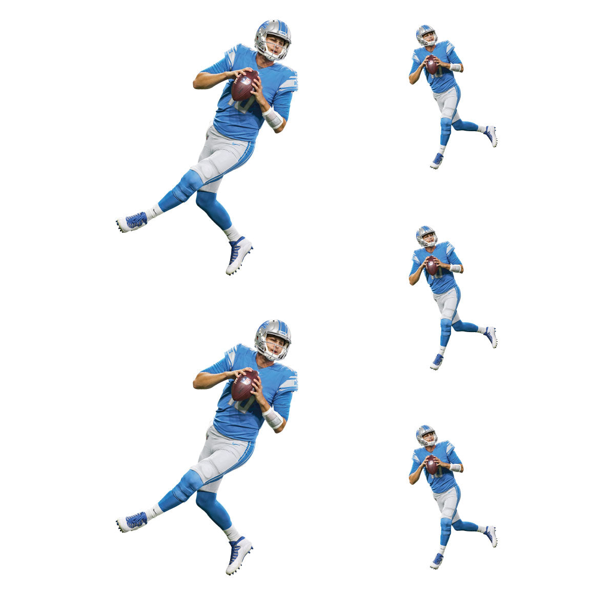 Jared Goff - 5 Player Minis (Mixed Sizes) - Official NFL - Detroit Lions - Reusable Vinyl Decals