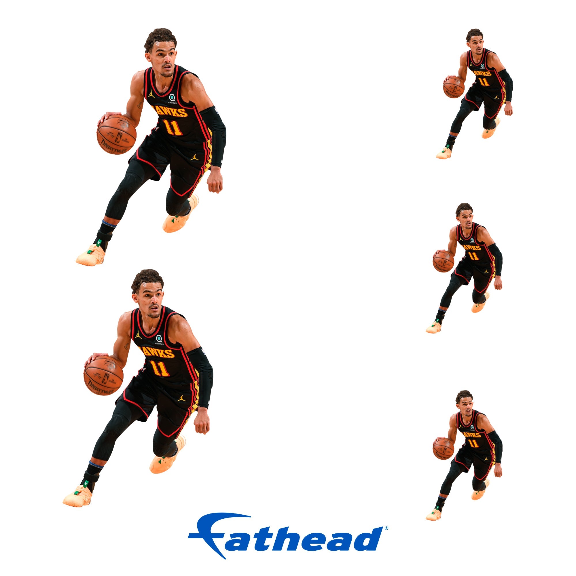 Trae Young - 5 Minis (Mixed Sizes) - Official NBA - Atlanta Hawks - Reusable Vinyl Decals
