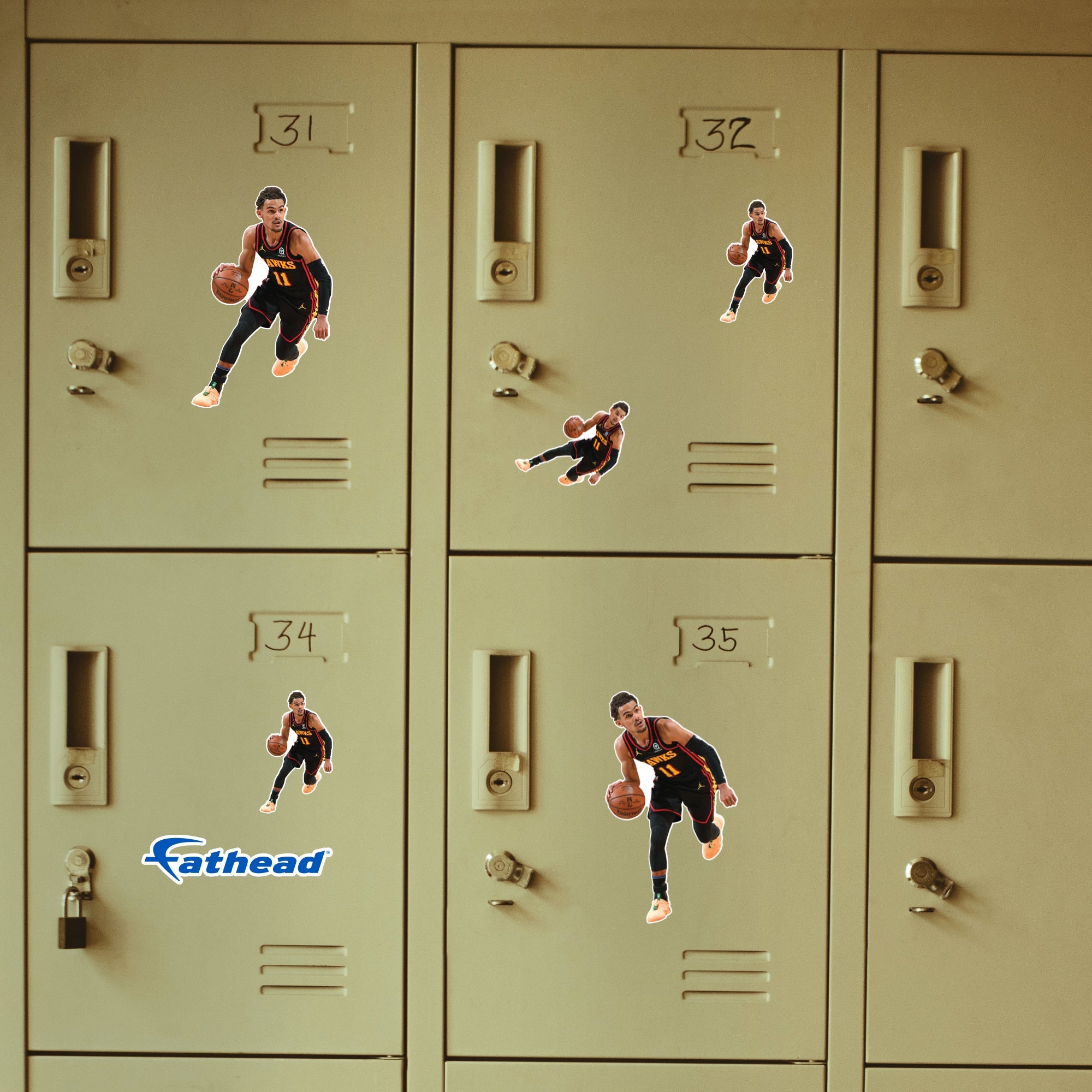 Trae Young - 5 Minis (Mixed Sizes) - Official NBA - Atlanta Hawks - Reusable Vinyl Decals