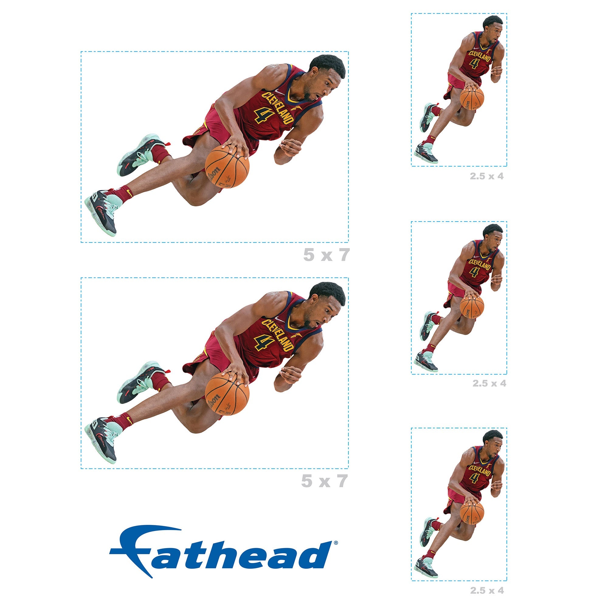Evan Mobley - 5 Minis (Mixed Sizes) - Official NBA - Cleveland Cavaliers - Reusable Vinyl Decals #1