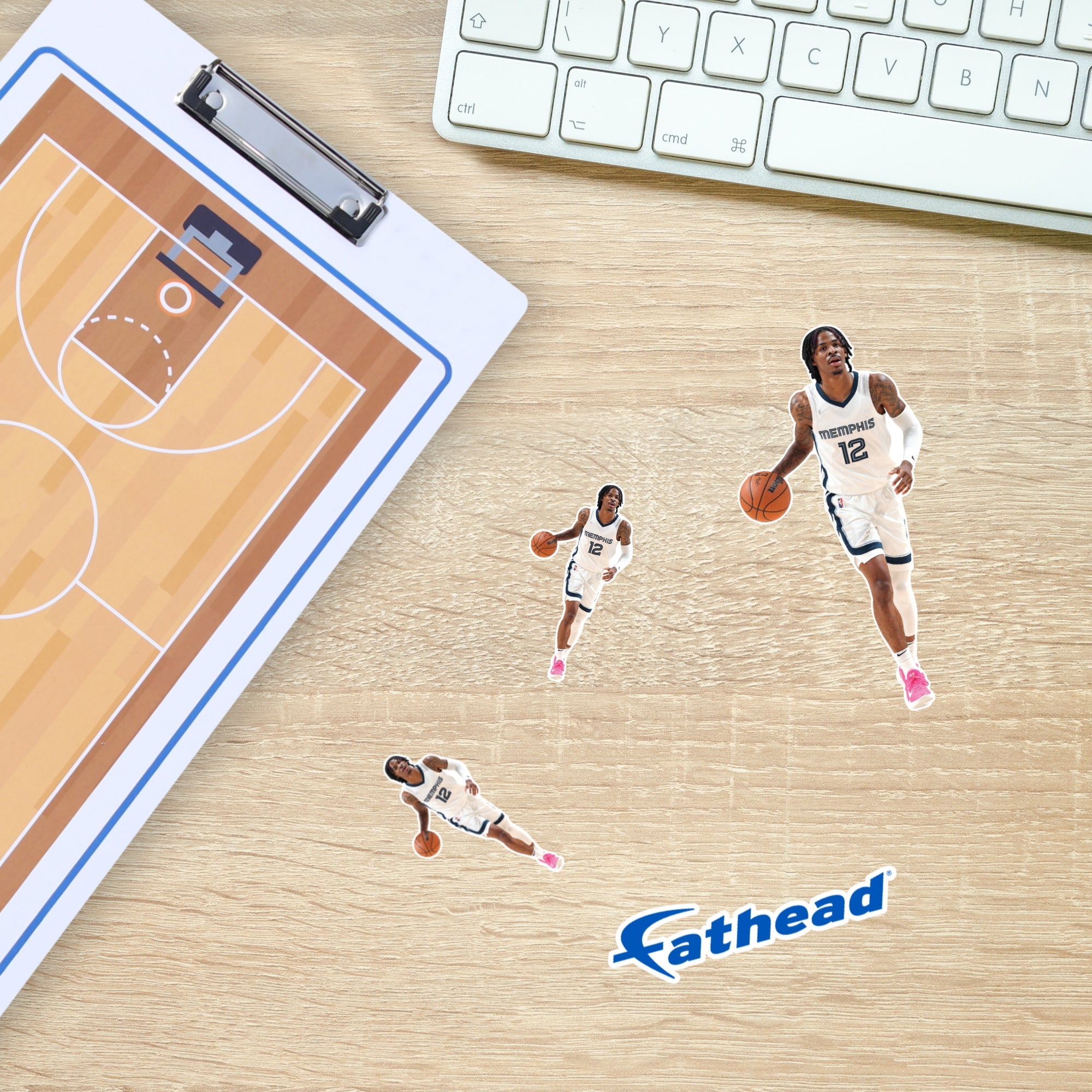 Ja Morant - 5 Minis (Mixed Sizes) - Official NBA - Memphis Grizzlies - Reusable Vinyl Decals