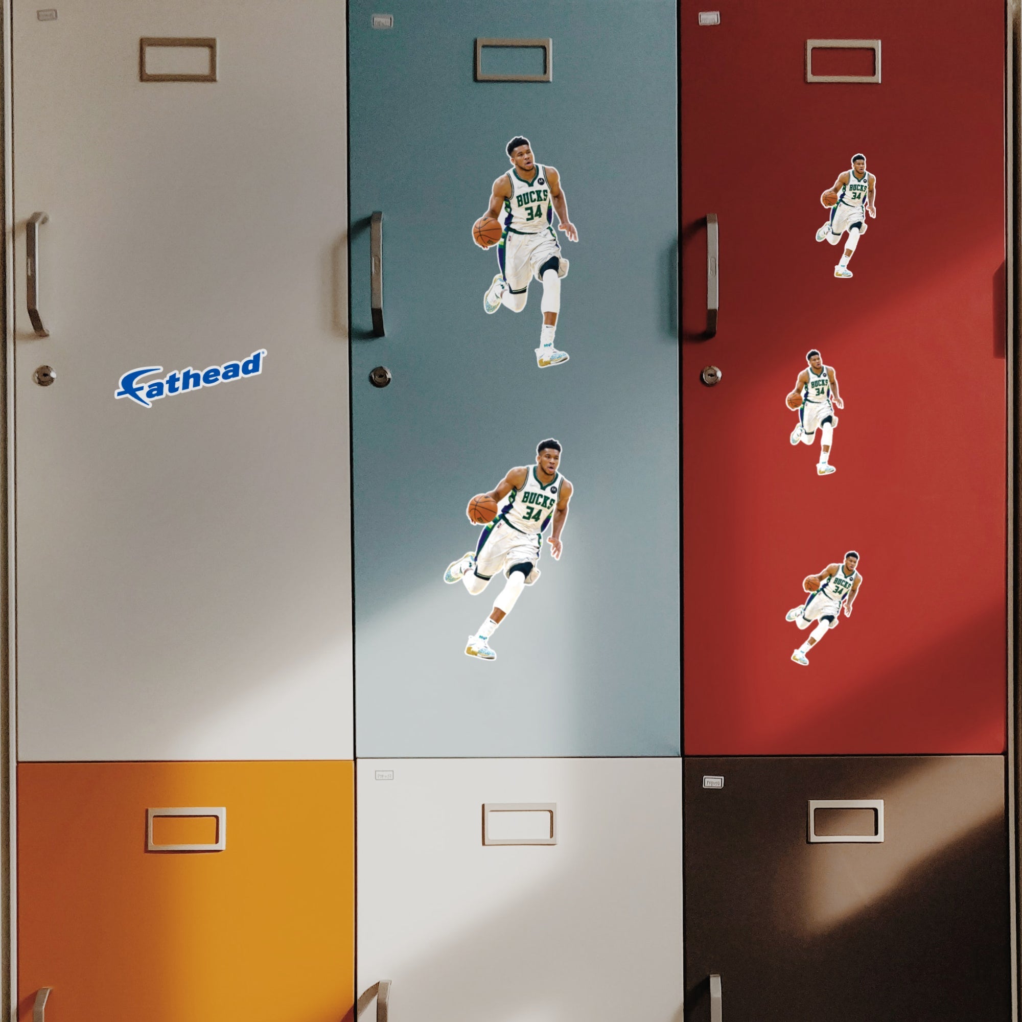 Giannis Antetokounmpo - 5 Minis (Mixed Sizes) - Official NBA - Milwaukee Bucks - Reusable Vinyl Decals