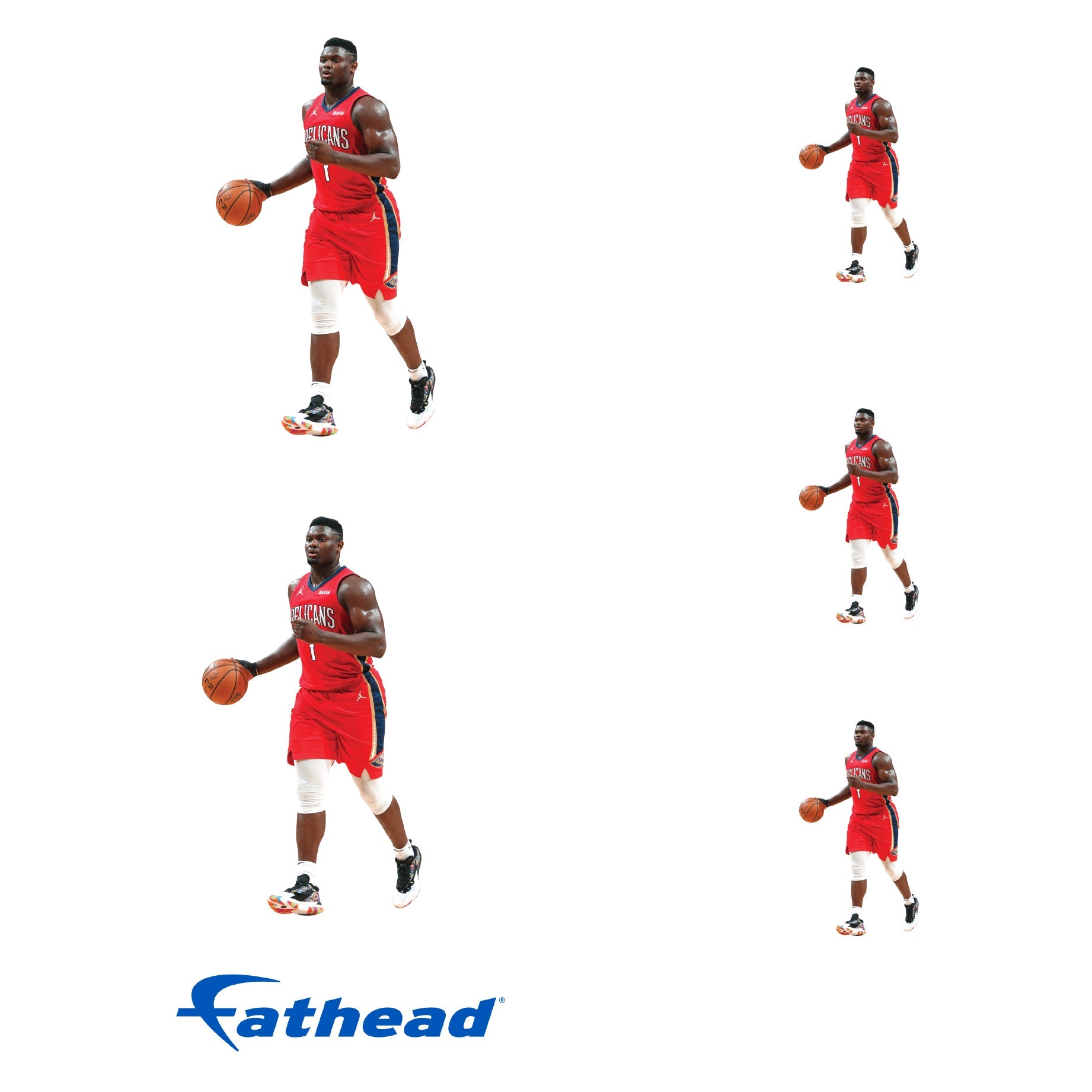 Zion Williamson - 5 Minis (Mixed Sizes) - Official NBA - New Orleans Pelicans - Reusable Vinyl Decals