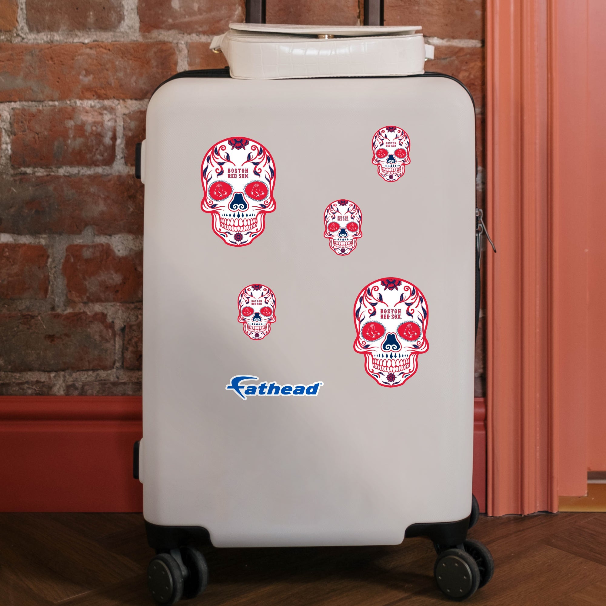 Boston Red Sox - 5 Sugar Skull Logo Minis (Mixed Sizes) - Official MLB - Reusable Vinyl Decals