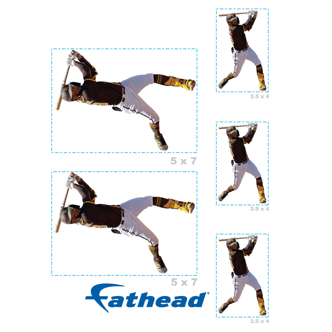 Fernando Tatis Jr. - 5 Player Minis (Mixed Sizes) - Official MLB - San Diego Padres - Reusable Vinyl Decals