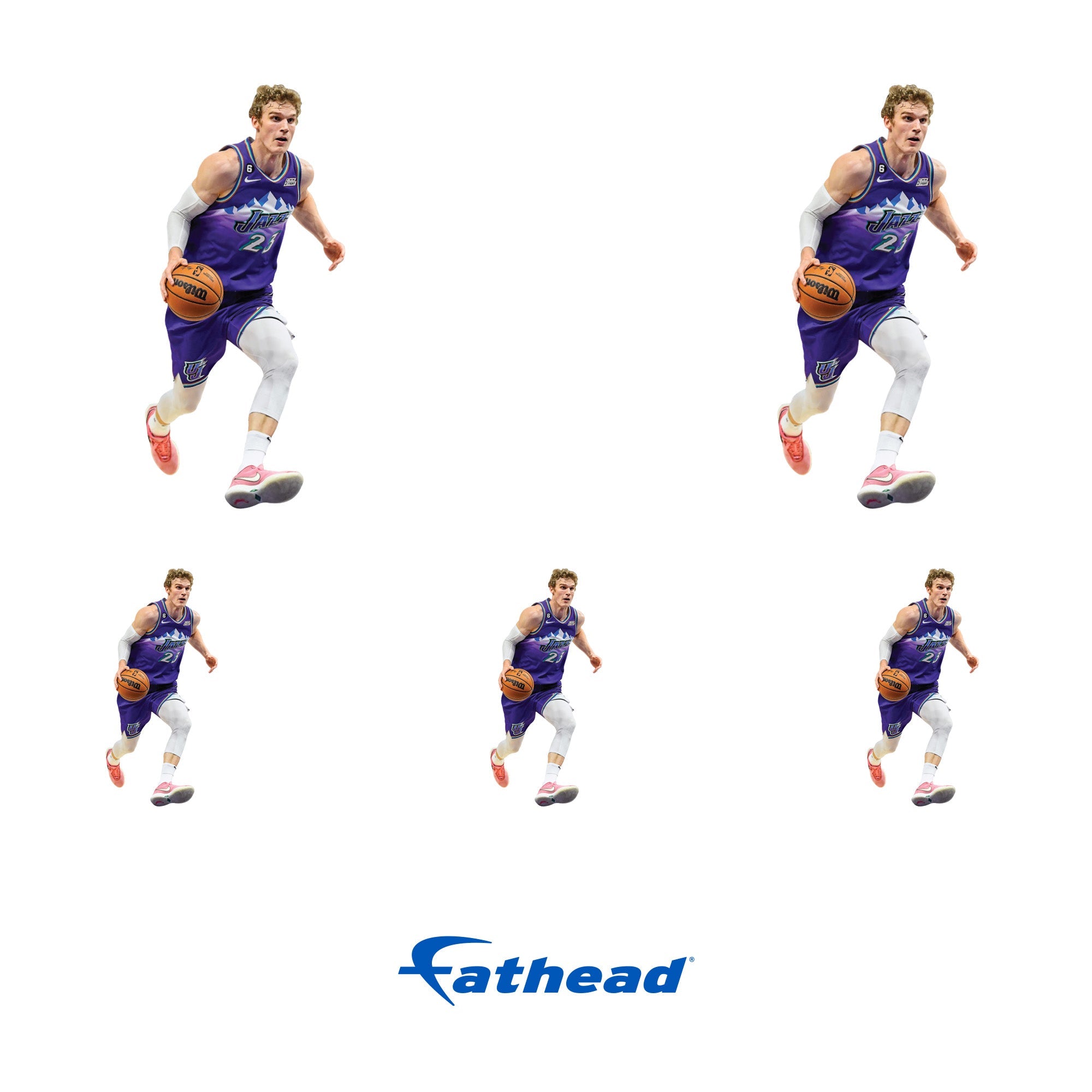 Lauri Markkanen - 5 Minis (Mixed Sizes) - Official NBA - Utah Jazz - Reusable Vinyl Decals