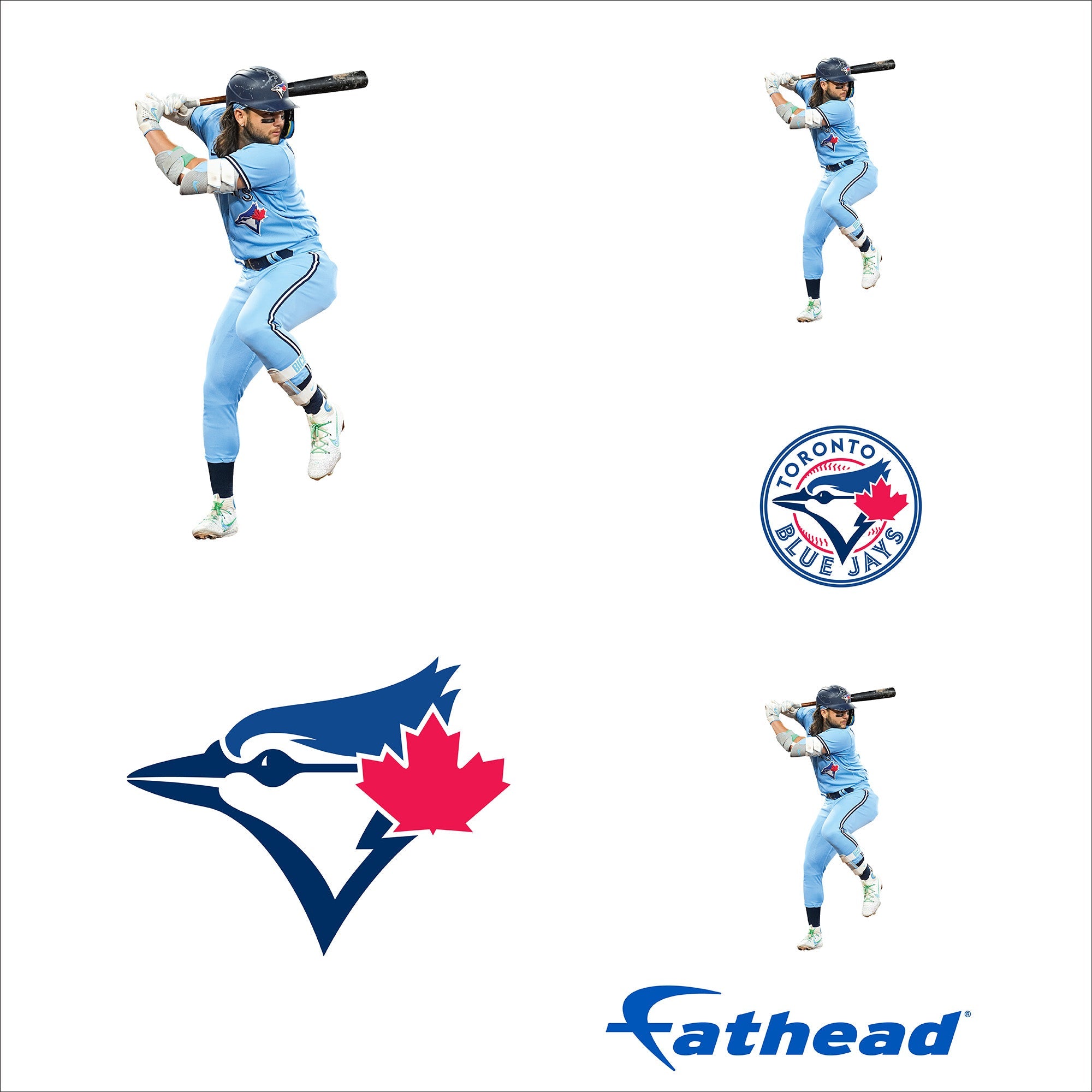 Bo Bichette - 5 Minis (Mixed Sizes) - Official MLB - Toronto Blue Jays - Reusable Vinyl Decals