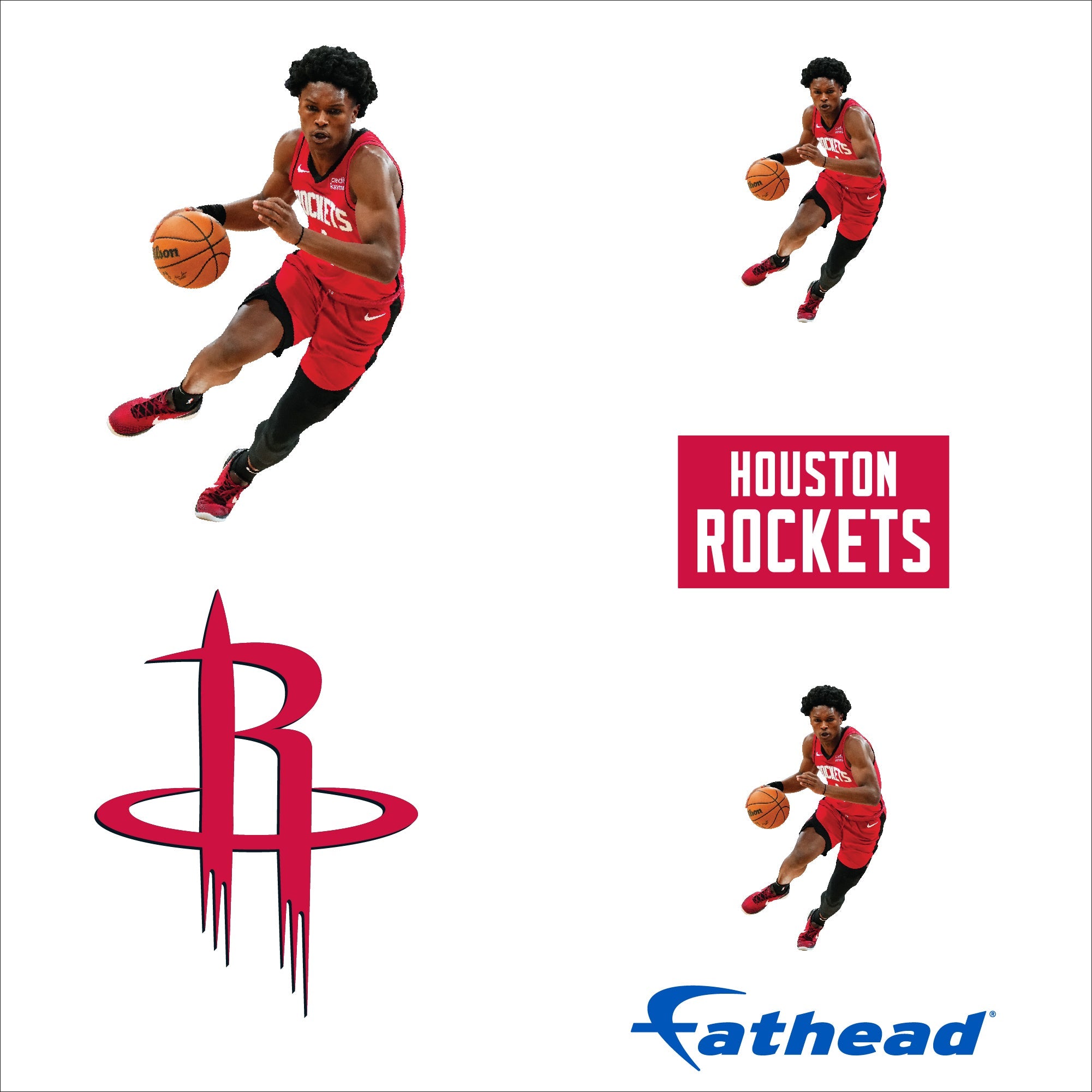 Amen Thompson - 5 Minis (Mixed Sizes) - Official NBA - Houston Rockets - Reusable Vinyl Decals