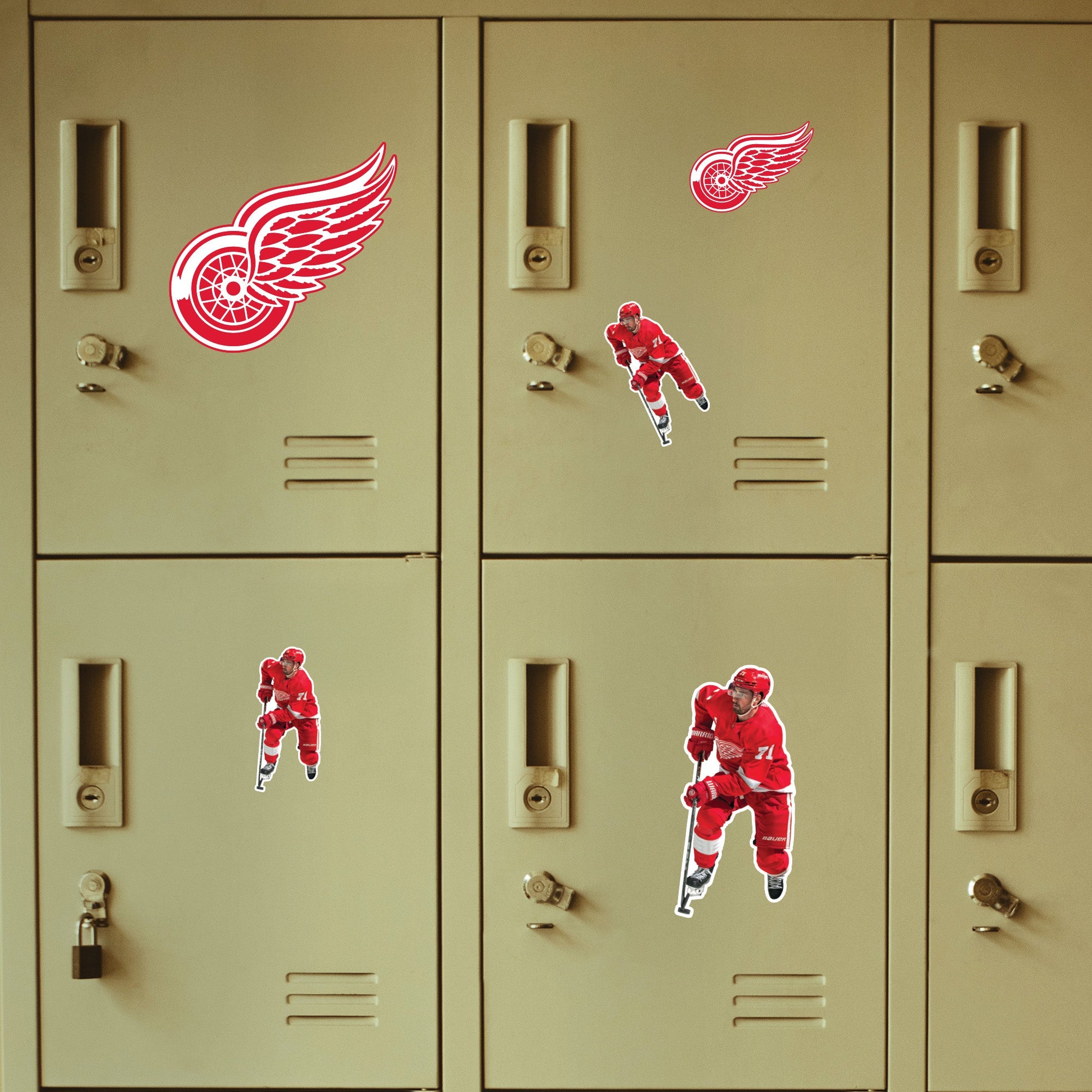 Dylan Larkin - 5 Minis (Mixed Sizes) - Official NHL - Detroit Red Wings - Reusable Vinyl Decals