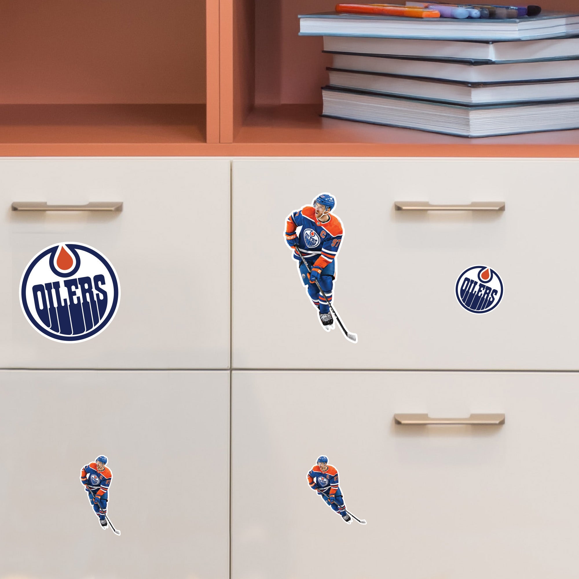 Connor McDavid - 5 Minis (Mixed Sizes) - Official NHL - Edmonton Oilers - Reusable Vinyl Decals