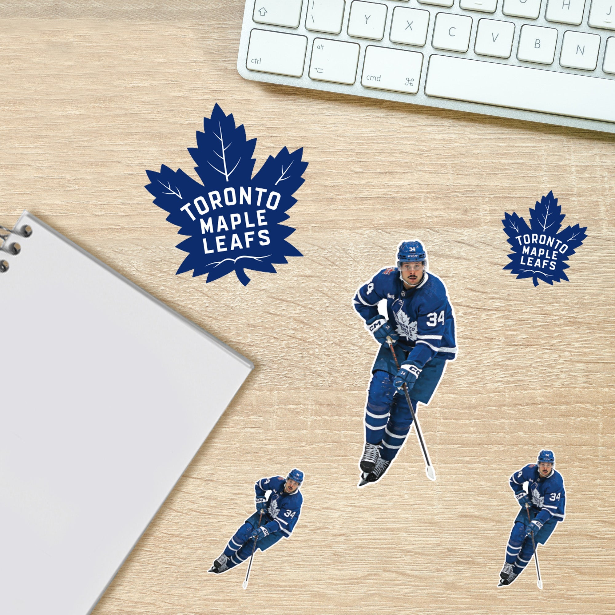 Auston Matthews - 5 Minis (Mixed Sizes) - Official NHL - Toronto Maple Leafs - Reusable Vinyl Decals
