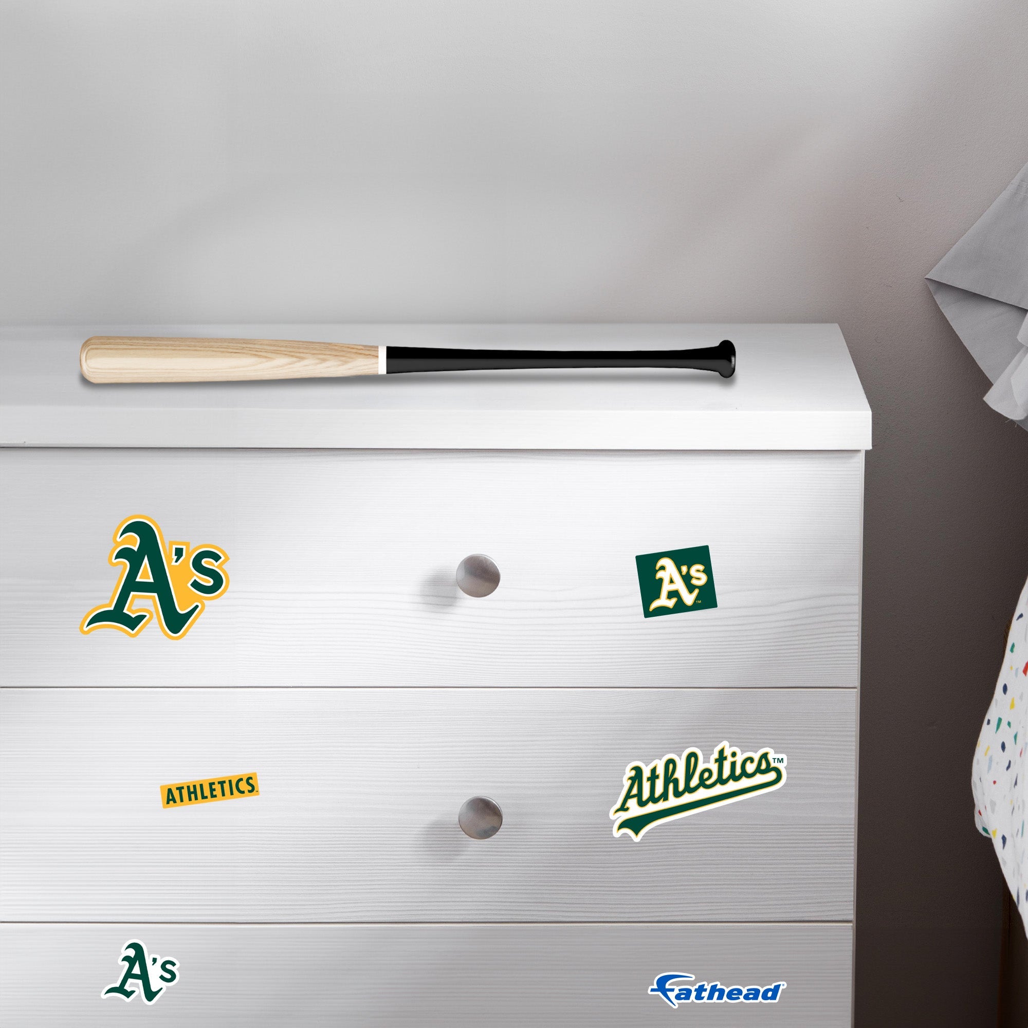 Athletics - 5 Logo Minis (Mixed Sizes) - Official MLB - Reusable Vinyl Decals