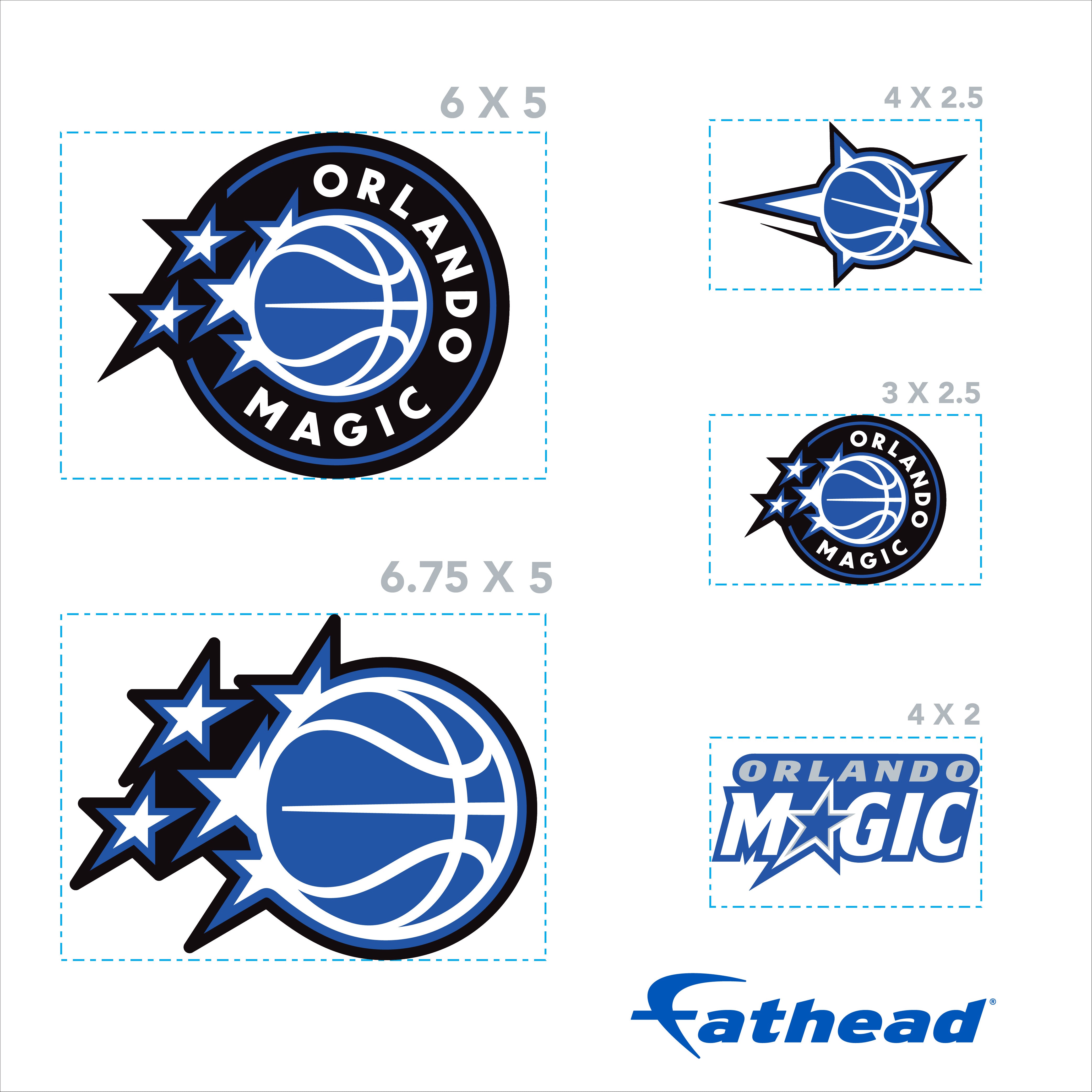 Orlando Magic - 5 Logo Minis (Mixed Sizes) - Official NBA - Reusable Vinyl Decals
