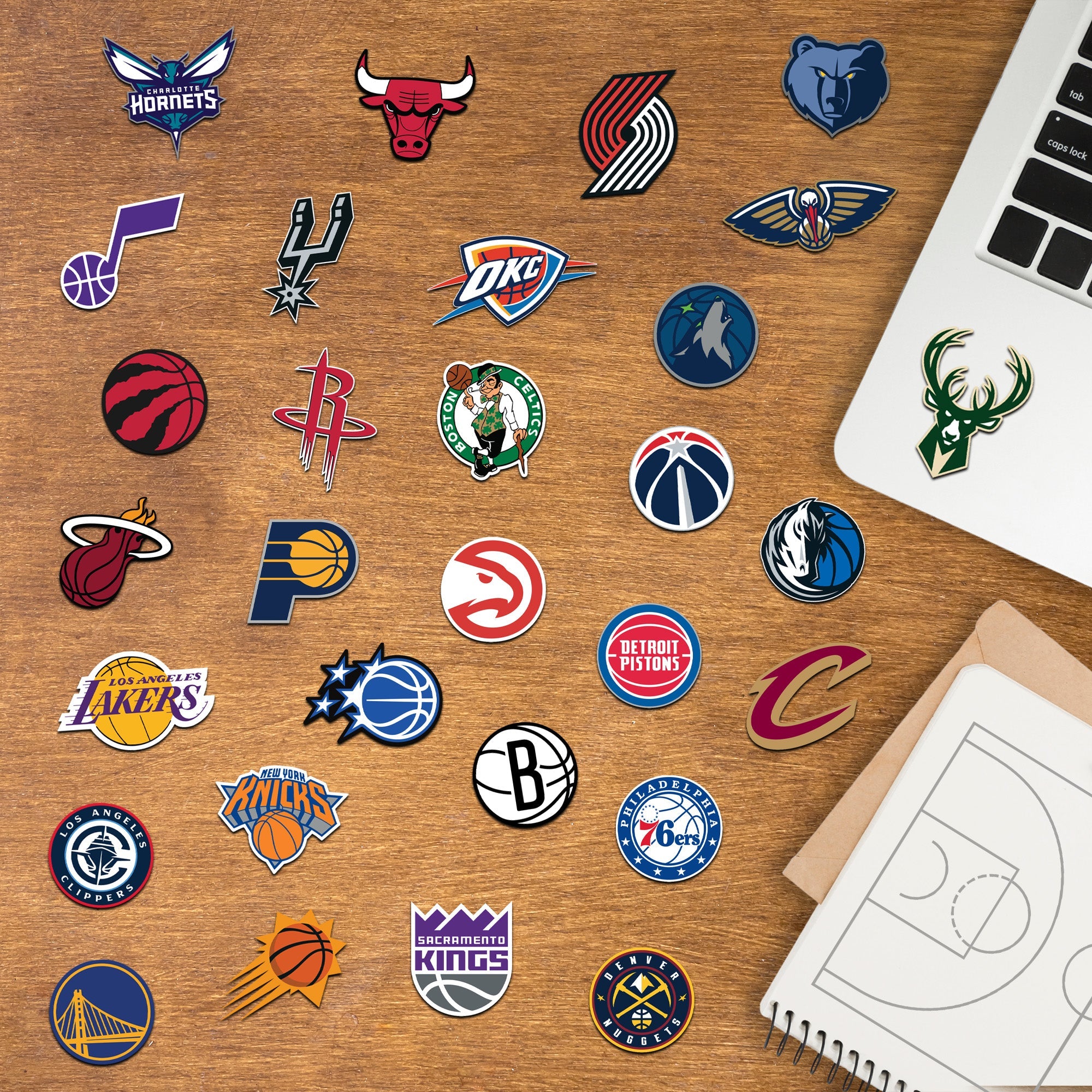 NBA Team Logos - Minis Collection (Mixed Sizes) - Official NBA - Reusable Vinyl Decals
