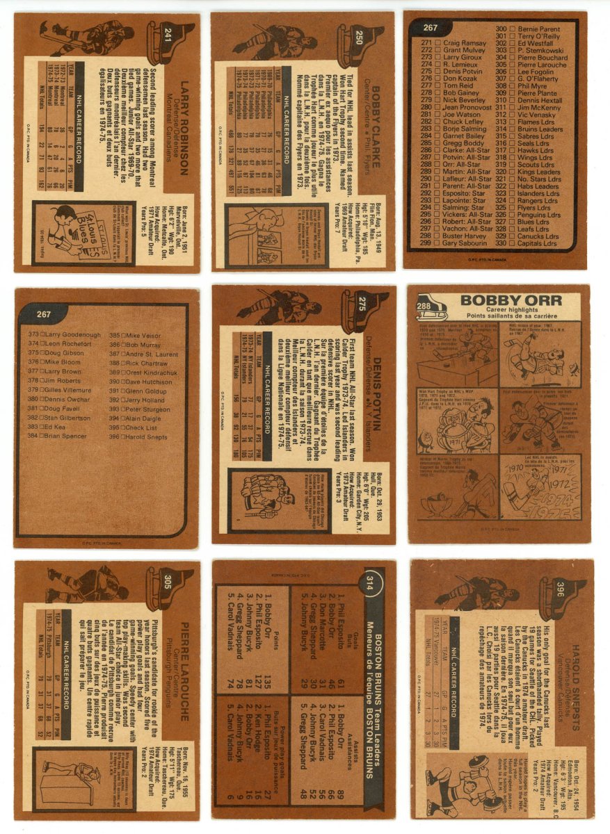 1975-76 O-PEE-CHEE HOCKEY COMPLETE SET BREAK - 17 CARDS PER BOX! 2 HOFERS PER BOX!