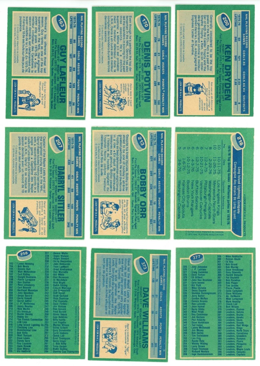 1976-77 O-PEE-CHEE HOCKEY COMPLETE SET BREAK - 15 CARDS PER BOX! 2 HOFERS PER BOX!