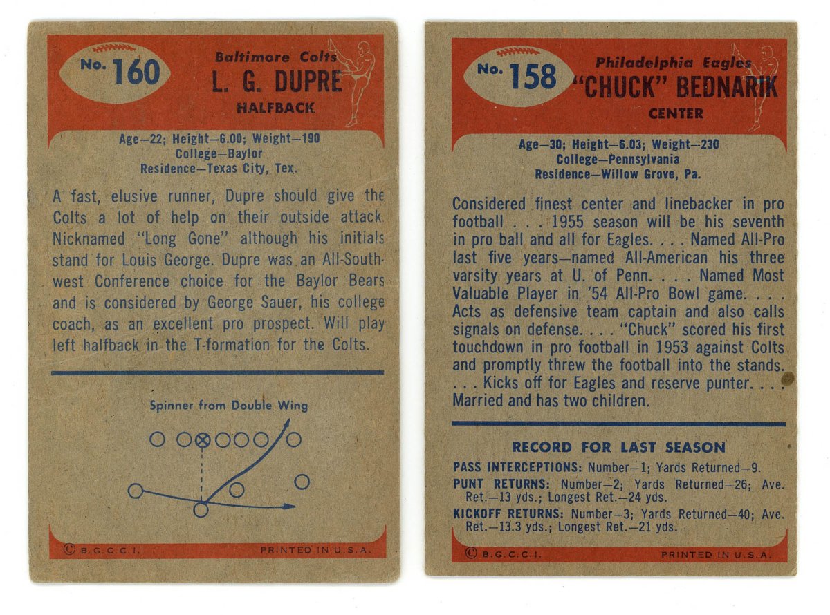 1955 BOWMAN FOOTBALL COMPLETE SET BREAK – 5 CARDS PER BOX! (1) HOFER OR STAR PER BOX!