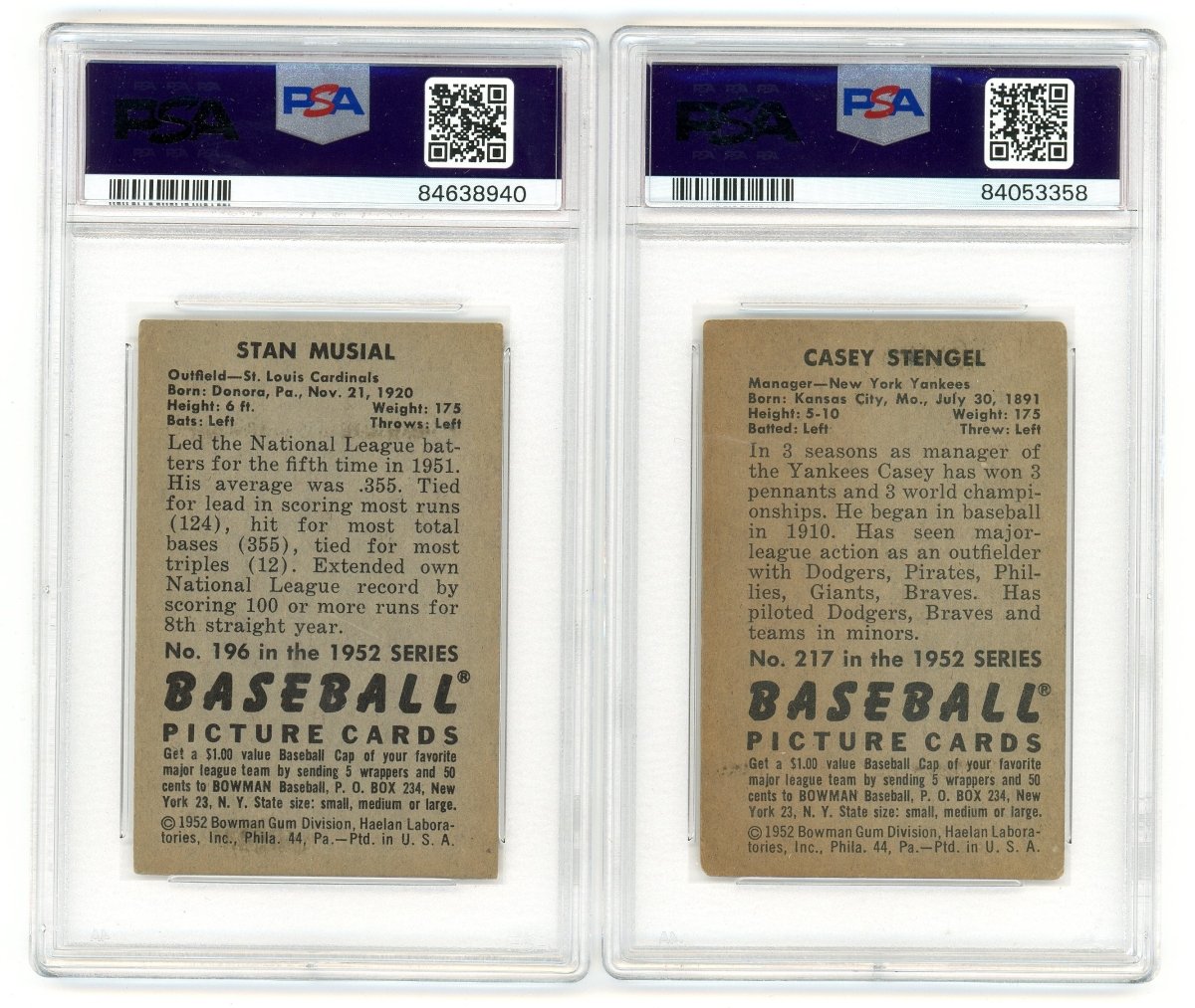 1952 BOWMAN BASEBALL COMPLETE GRADED SET BREAK - 2 GRADED CARDS PER BOX!